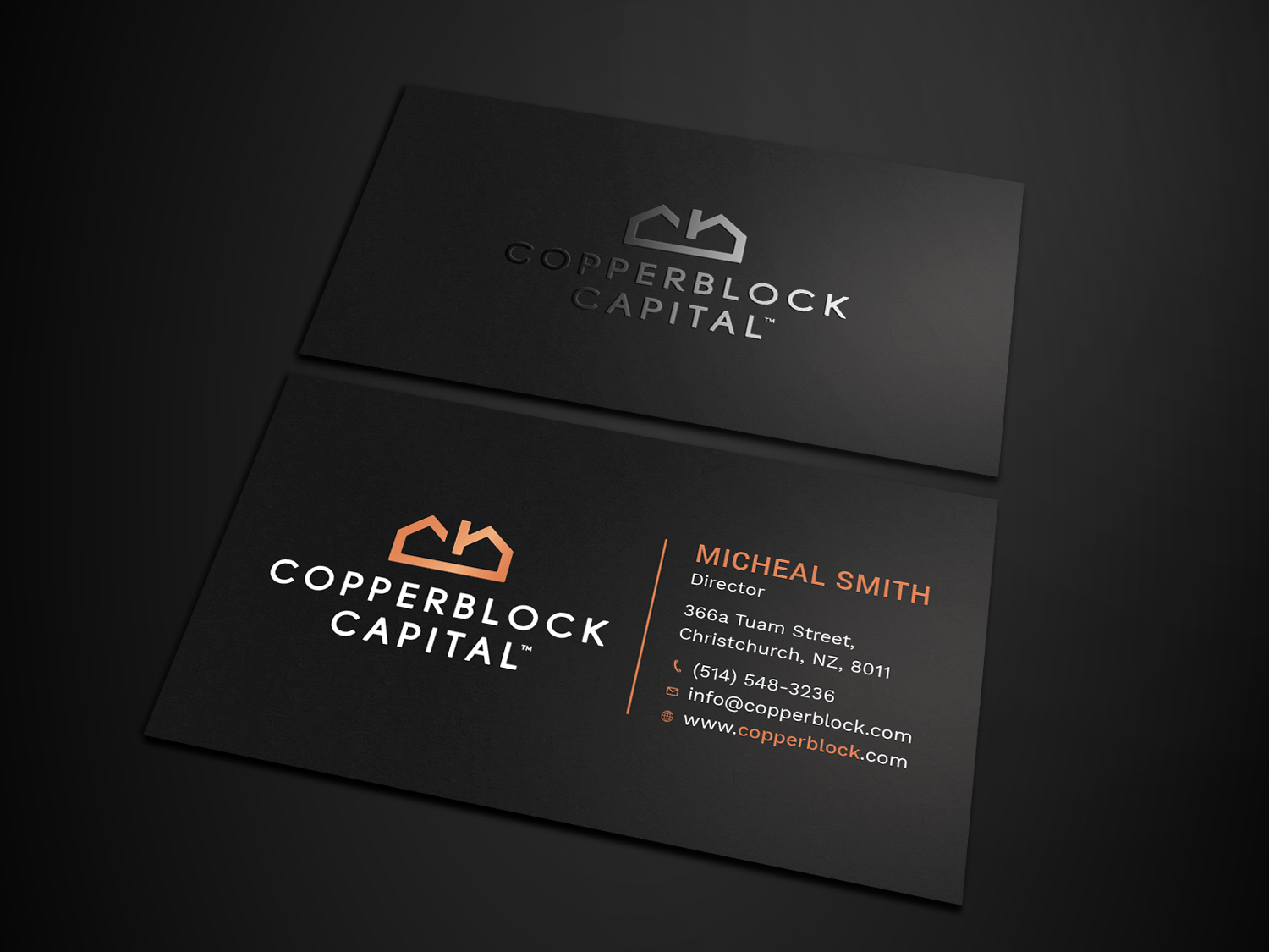 Design de Carte de Visite par Tripti Ranjan Gain pour Copperblock Capital Corp. | Design #20328664