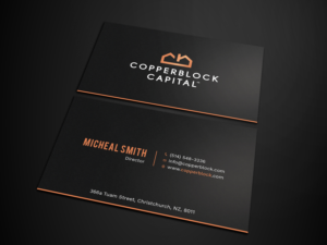 Design de Carte de Visite par Tripti Ranjan Gain pour Copperblock Capital Corp. | Design : #20328666