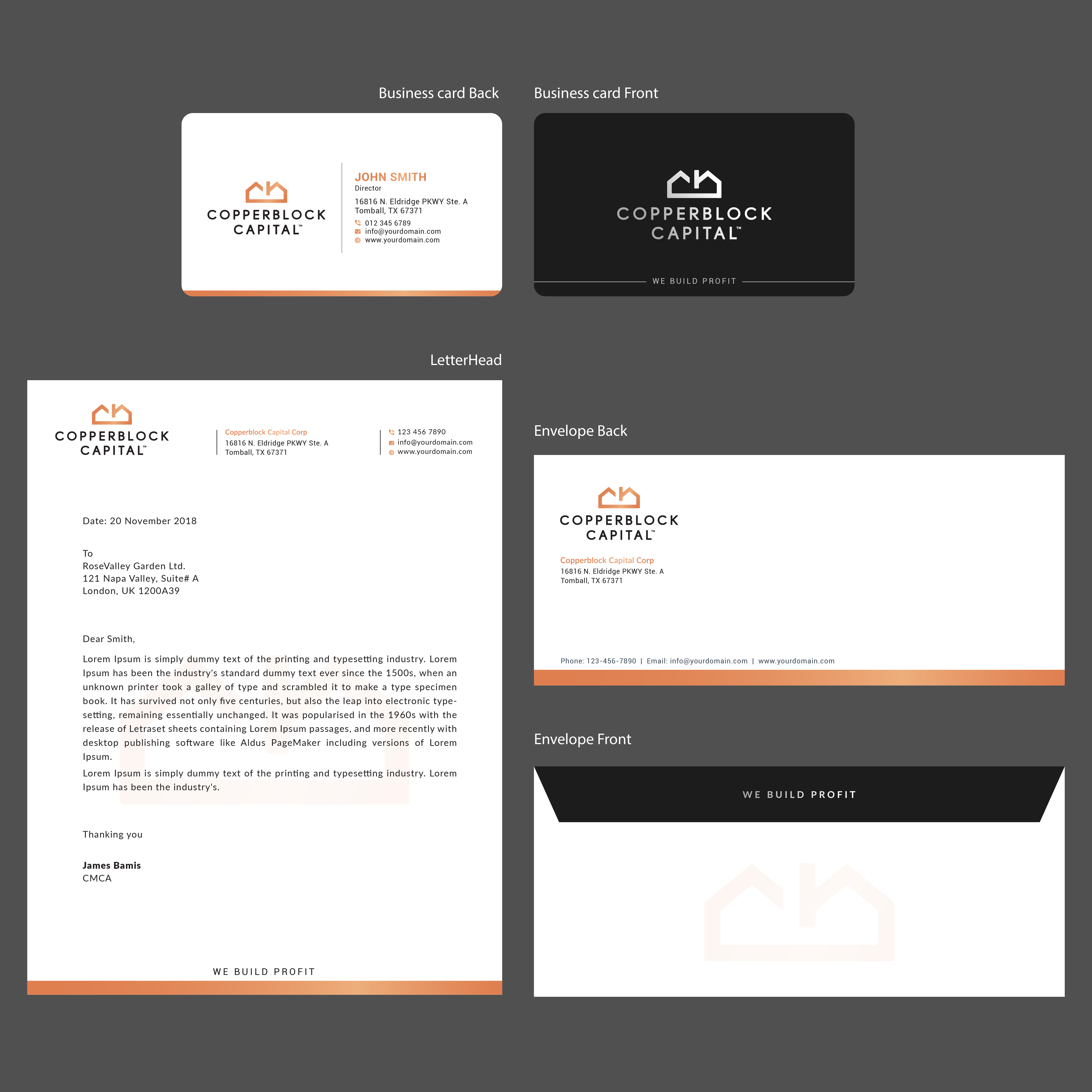 Business Card Design by Bold Pixels for Copperblock Capital Corp. | Design #20329403