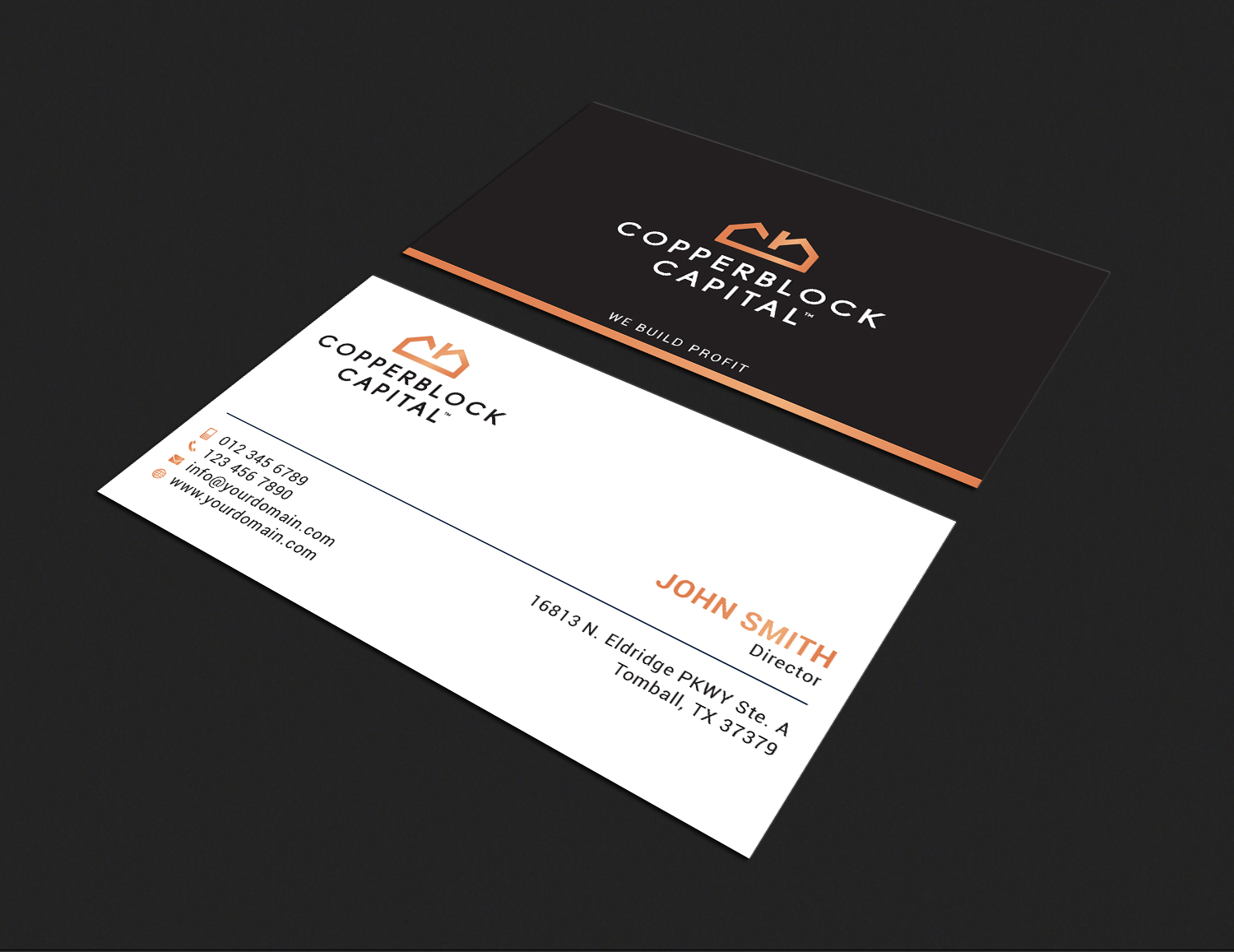 Business Card Design by Bold Pixels for Copperblock Capital Corp. | Design #20344277