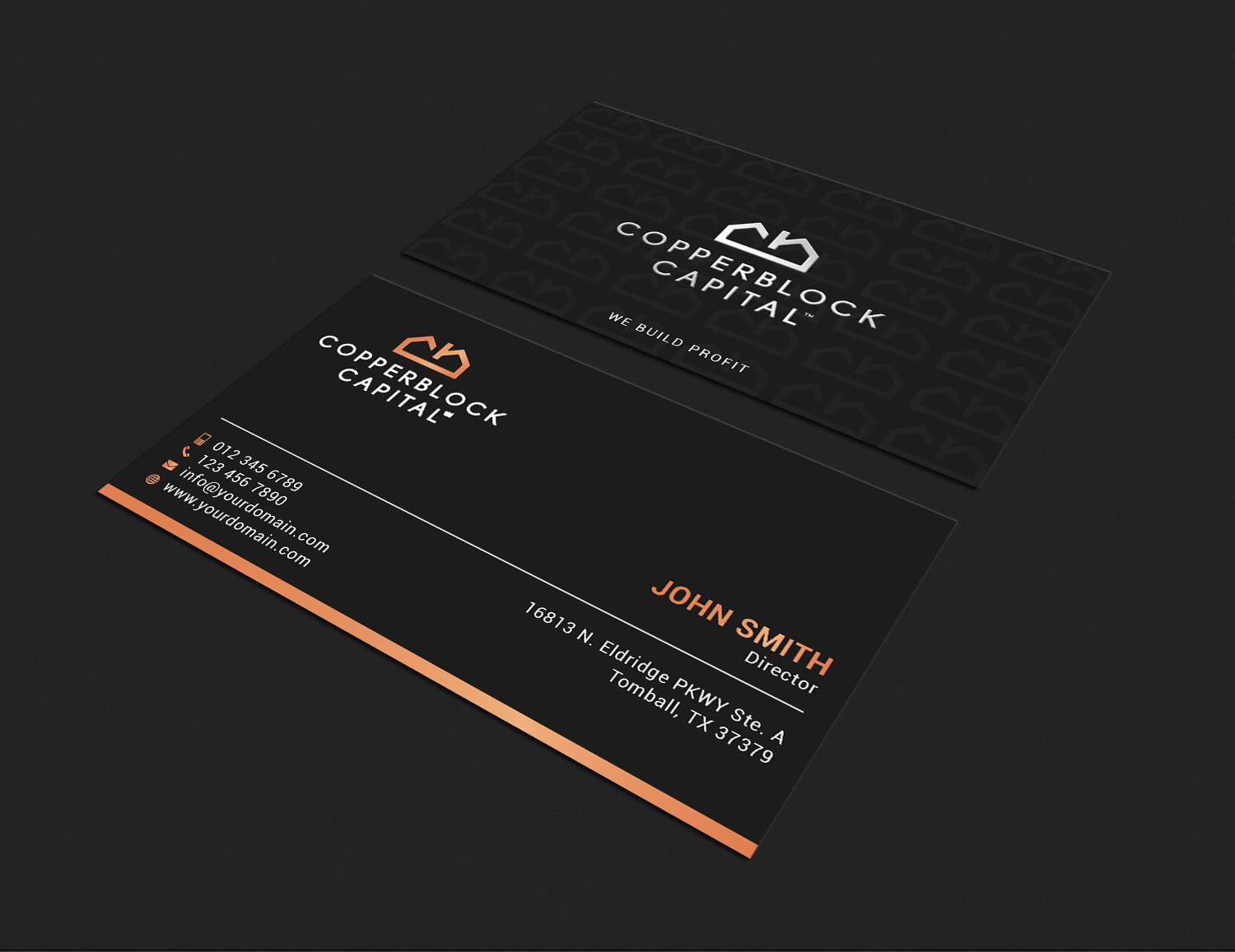 Business Card Design by Bold Pixels for Copperblock Capital Corp. | Design #20344546