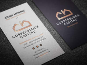Business Card Design by Virtual Designs for Copperblock Capital Corp. | Design #20326783