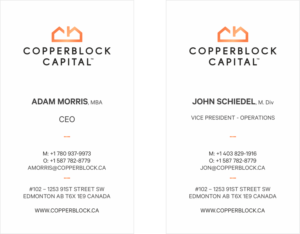 Business Card Design by logodentity for Copperblock Capital Corp. | Design: #20393595