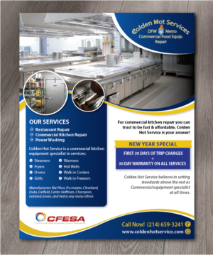 Colden Hot Service commercial equipment repair company | Flyer-Design von alex989