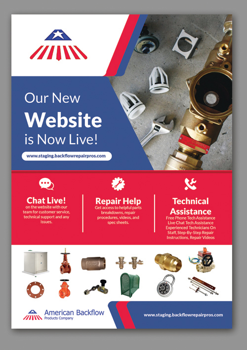 Flyer Design by BLUE WINGS for American Backflow Products Company | Design #20390570