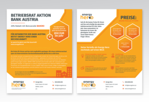 Create a Flyer for switching service Energy Hero based on content & style provided | Diseño de Flyer por sun_design