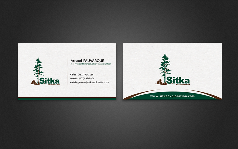 Business Card Design by  Artman for Wine Club - Sitka Exploration Ltd. | Design #20363285