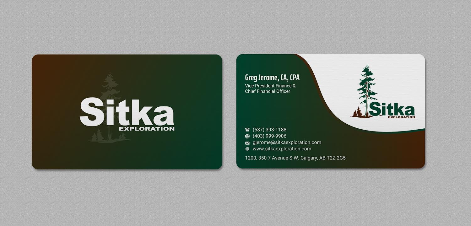 Business Card Design by INDIAN_Ashok for Wine Club - Sitka Exploration Ltd. | Design #20351397