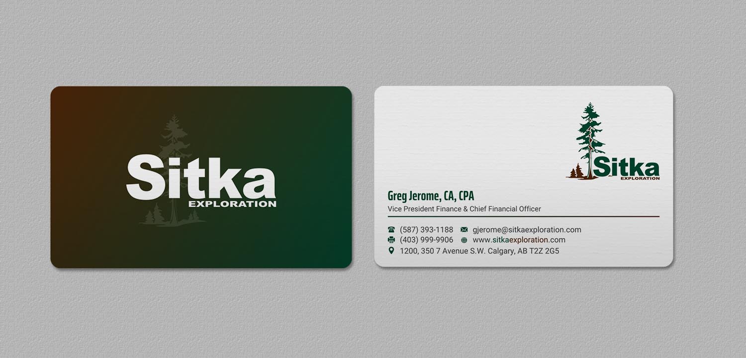 Business Card Design by INDIAN_Ashok for Wine Club - Sitka Exploration Ltd. | Design #20351398