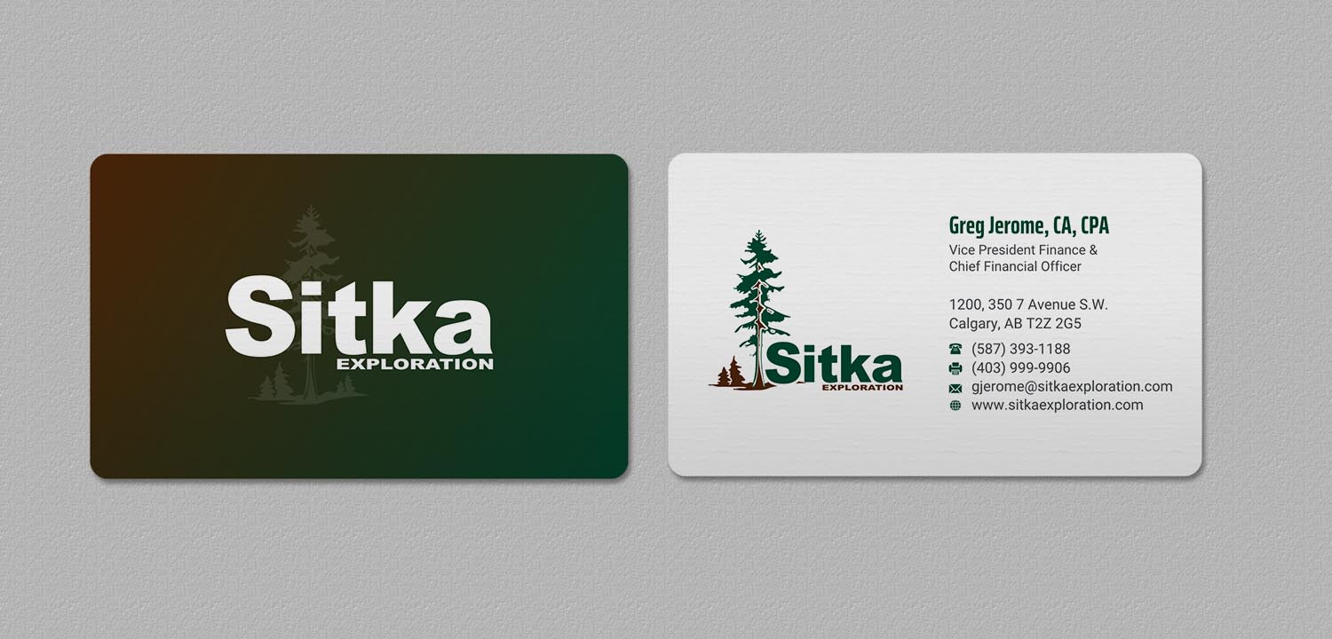 Diseño de Tarjeta de Presentación por INDIAN_Ashok para Wine Club - Sitka Exploration Ltd. | Diseño #20351415