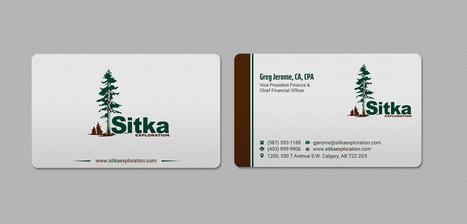 Diseño de Tarjeta de Presentación por INDIAN_Ashok para Wine Club - Sitka Exploration Ltd. | Diseño #20351416