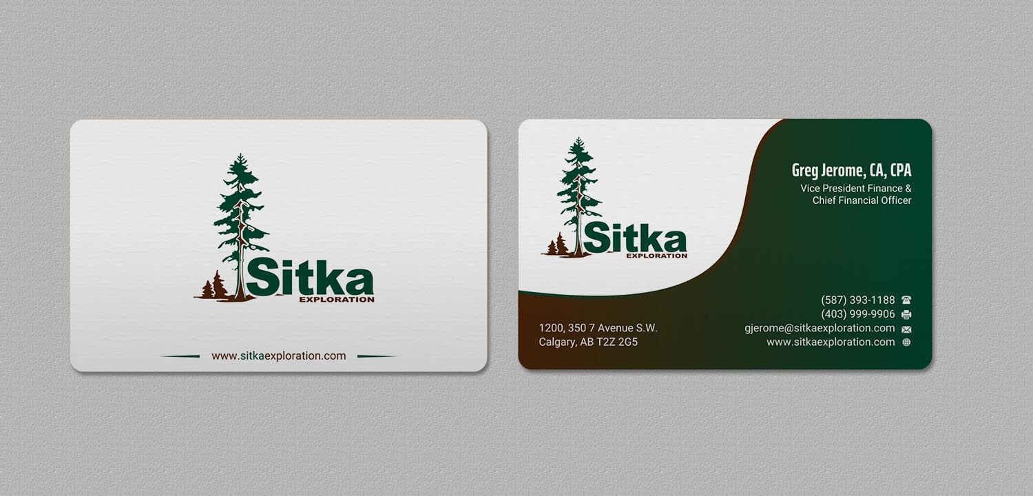 Diseño de Tarjeta de Presentación por INDIAN_Ashok para Wine Club - Sitka Exploration Ltd. | Diseño #20351418