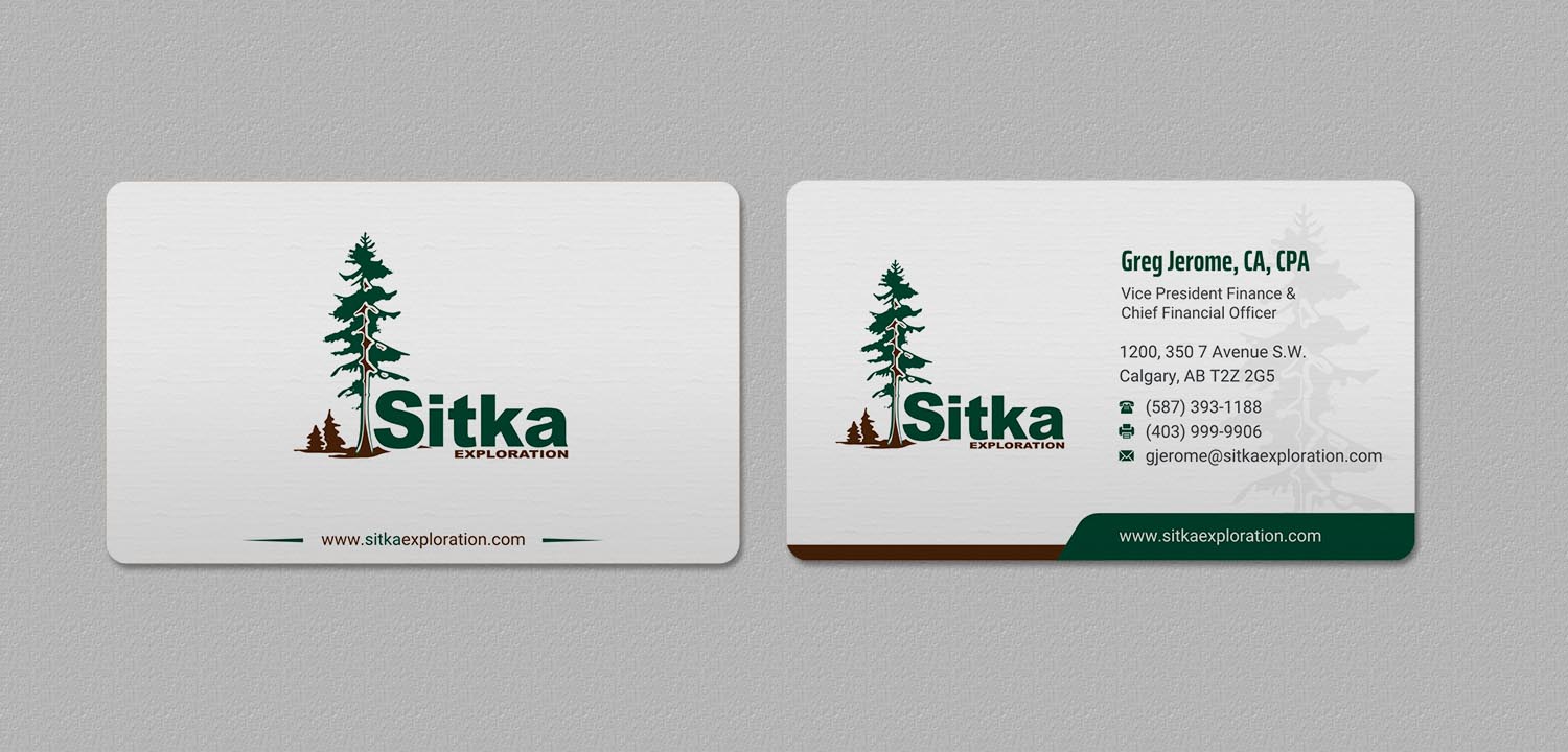 Diseño de Tarjeta de Presentación por INDIAN_Ashok para Wine Club - Sitka Exploration Ltd. | Diseño #20351424