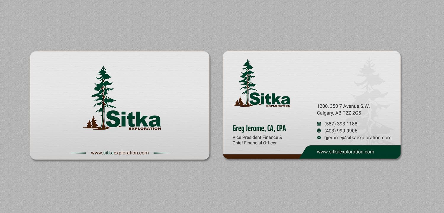 Diseño de Tarjeta de Presentación por INDIAN_Ashok para Wine Club - Sitka Exploration Ltd. | Diseño #20351431