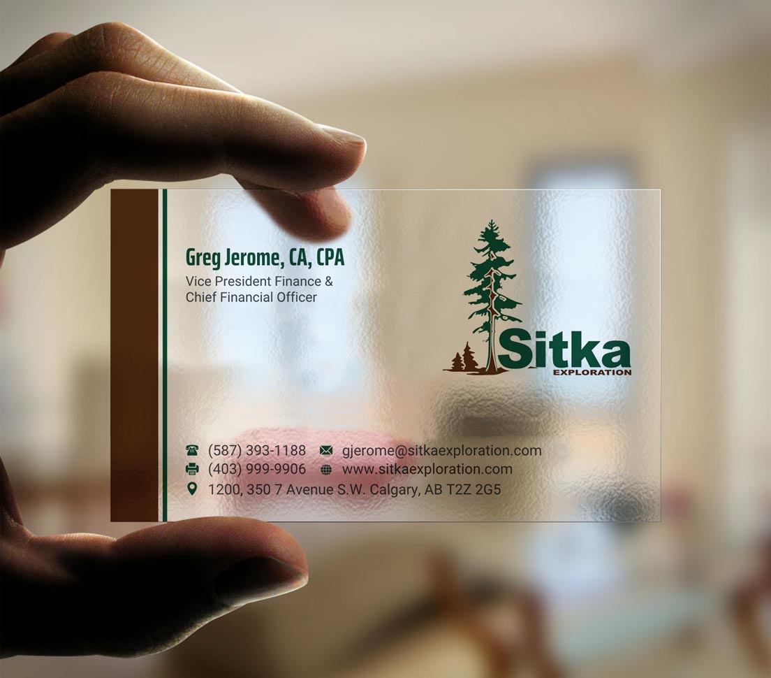 Diseño de Tarjeta de Presentación por INDIAN_Ashok para Wine Club - Sitka Exploration Ltd. | Diseño #20351432