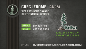 Sitka Exploration Ltd. - Refreshed business card challenge | Design de Carte de Visite par Light Hand Design