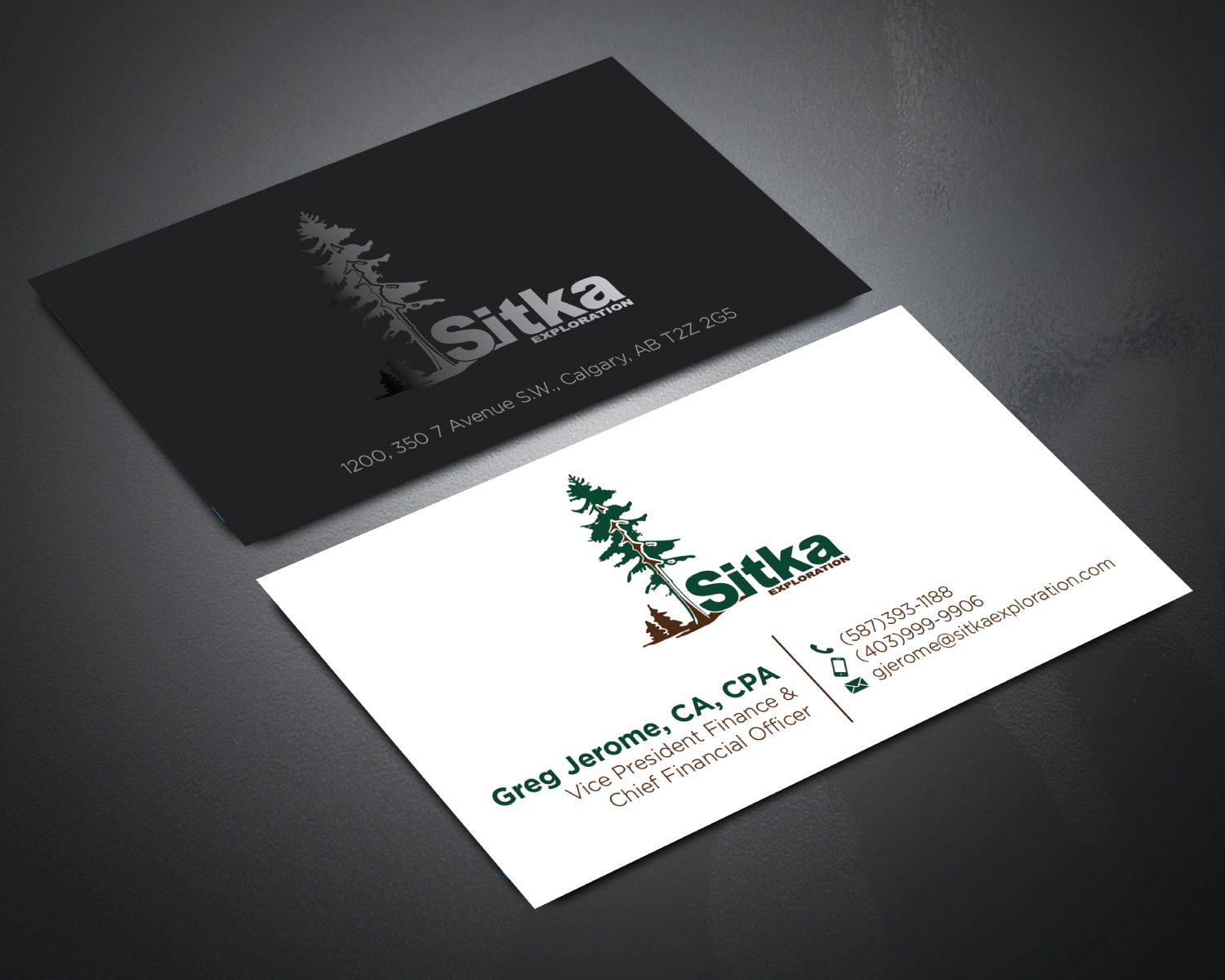 Business Card Design by LAXMI DESIGNHUB for Wine Club - Sitka Exploration Ltd. | Design #20352493