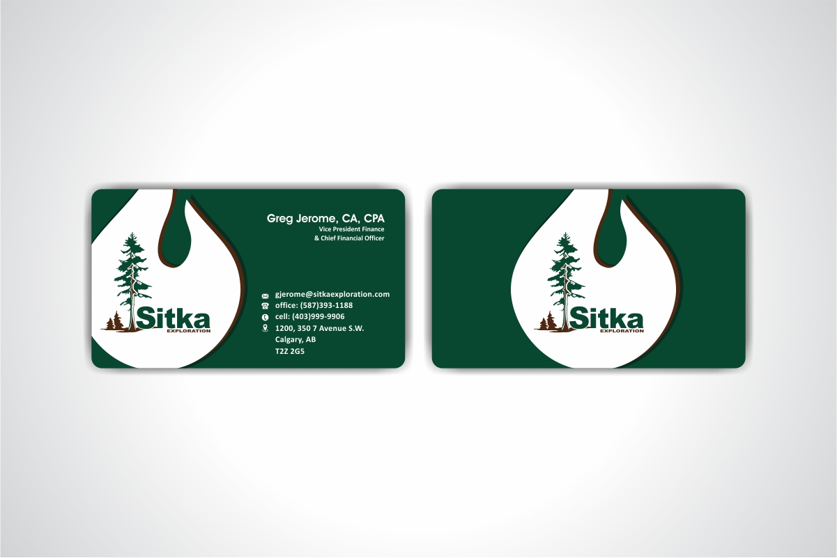 Business Card Design by Dave Paresh for Wine Club - Sitka Exploration Ltd. | Design #20349703