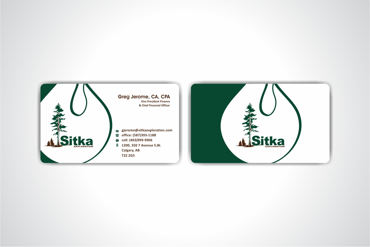 Business Card Design by Dave Paresh for Wine Club - Sitka Exploration Ltd. | Design #20349705