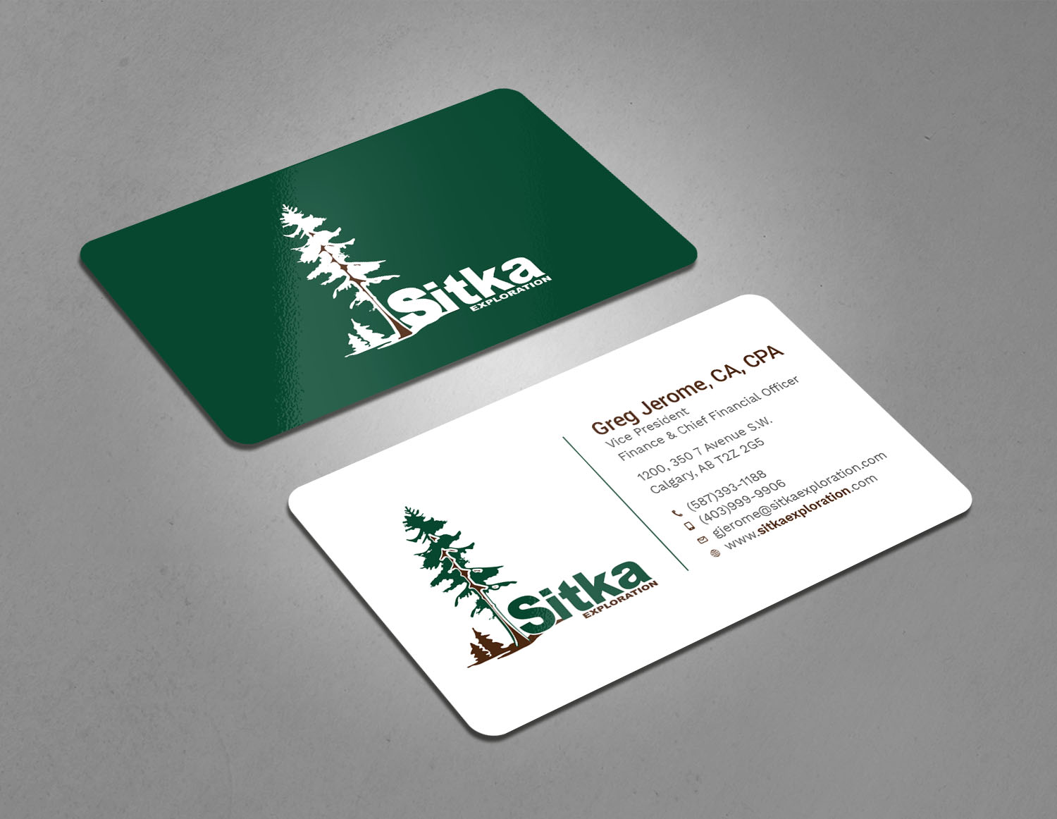 Business Card Design by Tripti Ranjan Gain for Wine Club - Sitka Exploration Ltd. | Design #20348659