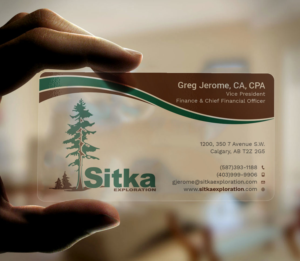Business Card Design by Tripti Ranjan Gain for Wine Club - Sitka Exploration Ltd. | Design: #20348703