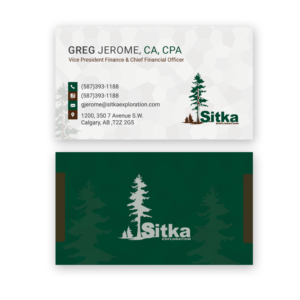 Business Card Design by Dynopoint for Wine Club - Sitka Exploration Ltd. | Design: #20385788