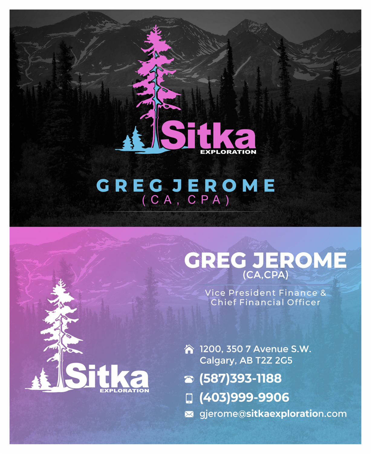 Business Card Design by Vijay 19 for Wine Club - Sitka Exploration Ltd. | Design #20349232