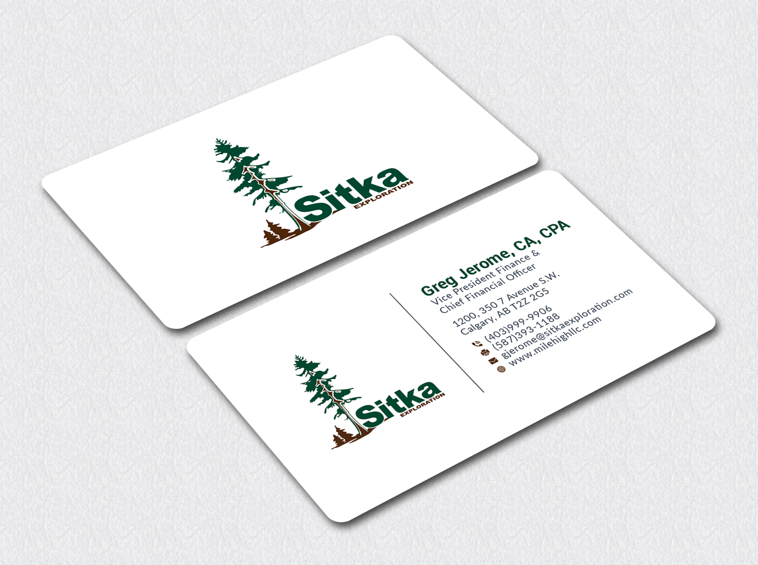 Business Card Design by Bold Pixels for Wine Club - Sitka Exploration Ltd. | Design #20350471