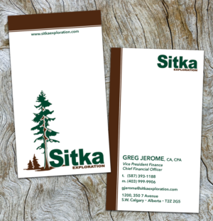 Business Card Design by AliceForsyth for Wine Club - Sitka Exploration Ltd. | Design: #20355143
