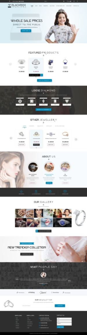 A WEBSITE FOR A JEWELLERY RETAIL STORE WITH A SHOPPING CART, AND ABILITY TO ORDER ONLINE. | Diseño Web por Reimagine