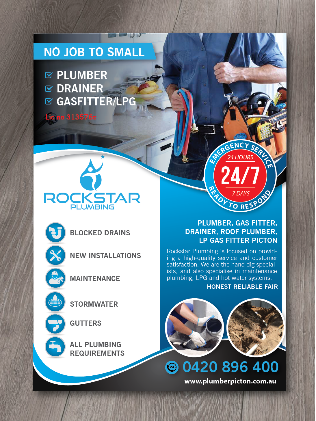 Flyer Design by alex989 for Rockstar plumbing | Design #20358301