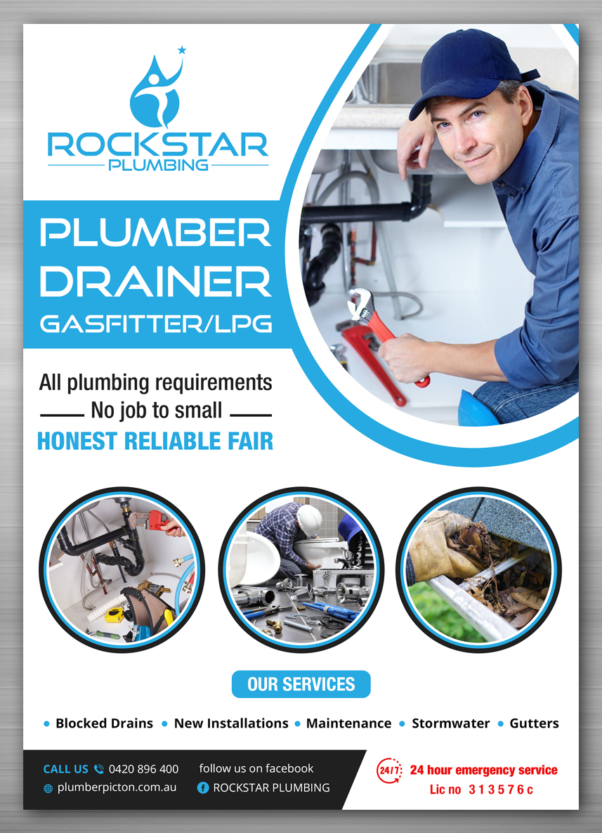 Flyer Design by TSU Creations for Rockstar plumbing | Design #20360370