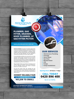 Flyer Design by SAI DESIGNS for Rockstar plumbing | Design #20361344