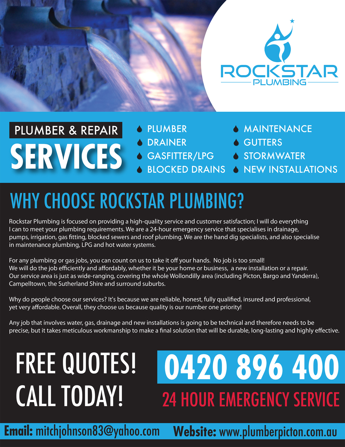 Flyer-Design von TracyInspires für Rockstar plumbing | Design #20362705