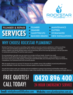 ROCKSTAR PLUMBING | Design de Flyer par TracyInspires