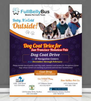 Dog Coat Drive for San Francisco Homeless Pets | Flyer Design by SAI DESIGNS