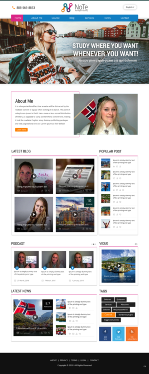 Web Design par pb pour NoTe Norwegian Teaching | Design : #20395159