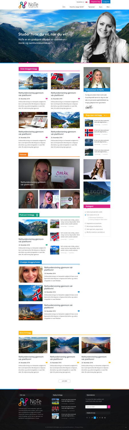 Diseño Web por pb para NoTe Norwegian Teaching | Diseño #20395160
