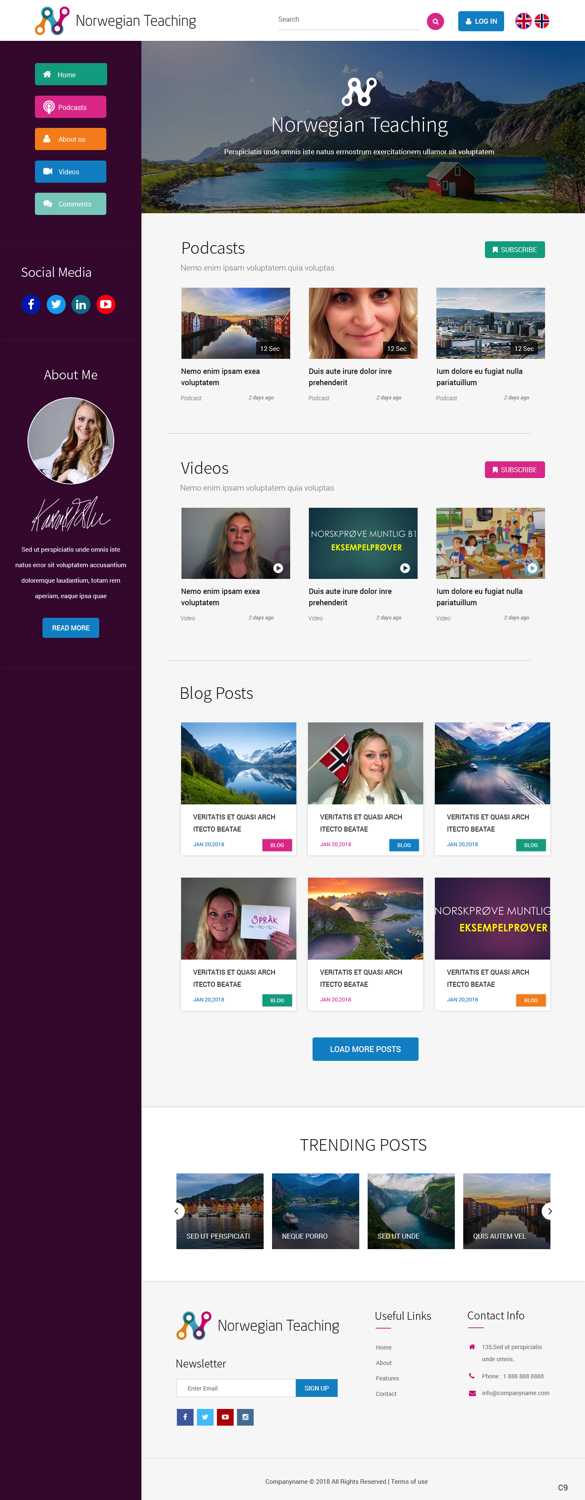 Web Design by pb for NoTe Norwegian Teaching | Design #20395162