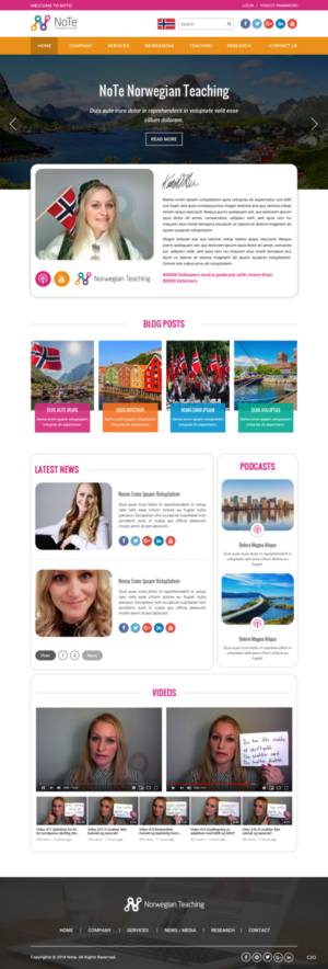 Web Design par pb pour NoTe Norwegian Teaching | Design : #20395164