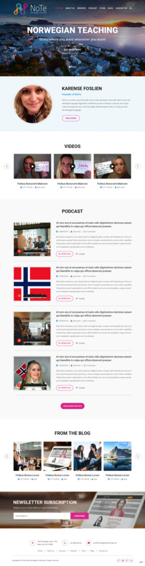 Web Design par pb pour NoTe Norwegian Teaching | Design : #20395165