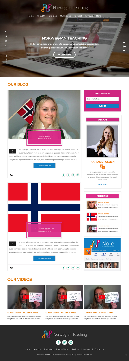 Web Design by pb for NoTe Norwegian Teaching | Design #20395167