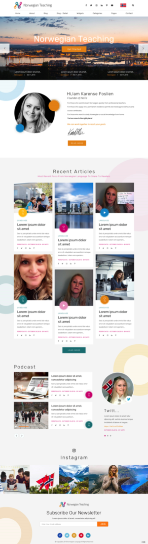 Web Design par pb pour NoTe Norwegian Teaching | Design : #20395168