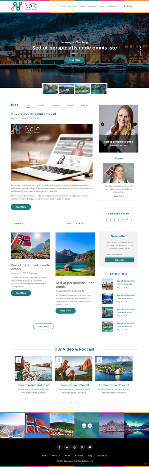 Web Design par pb pour NoTe Norwegian Teaching | Design #20395169