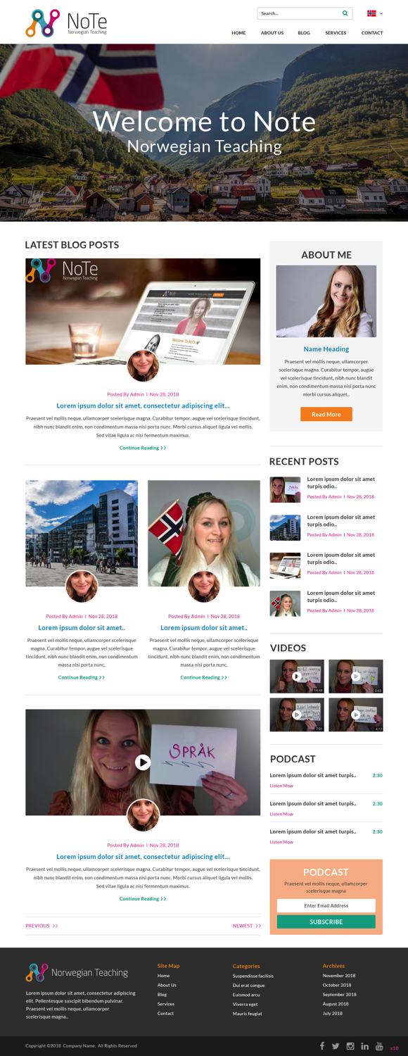Web Design by pb for NoTe Norwegian Teaching | Design #20395170