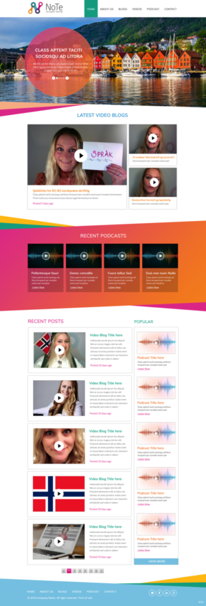 Web Design par pb pour NoTe Norwegian Teaching | Design : #20395172
