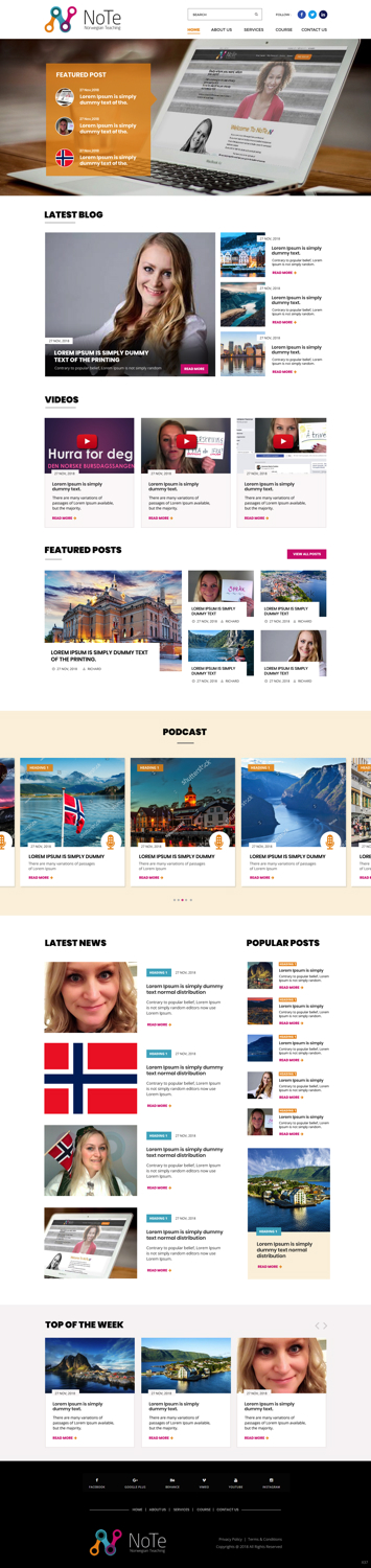 Web Design by pb for NoTe Norwegian Teaching | Design #20403689