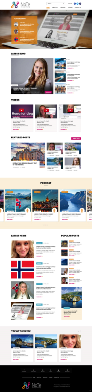 Web Design par pb pour NoTe Norwegian Teaching | Design : #20403689