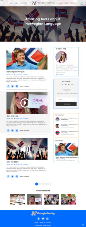Web Design par pb pour NoTe Norwegian Teaching | Design : #20403691