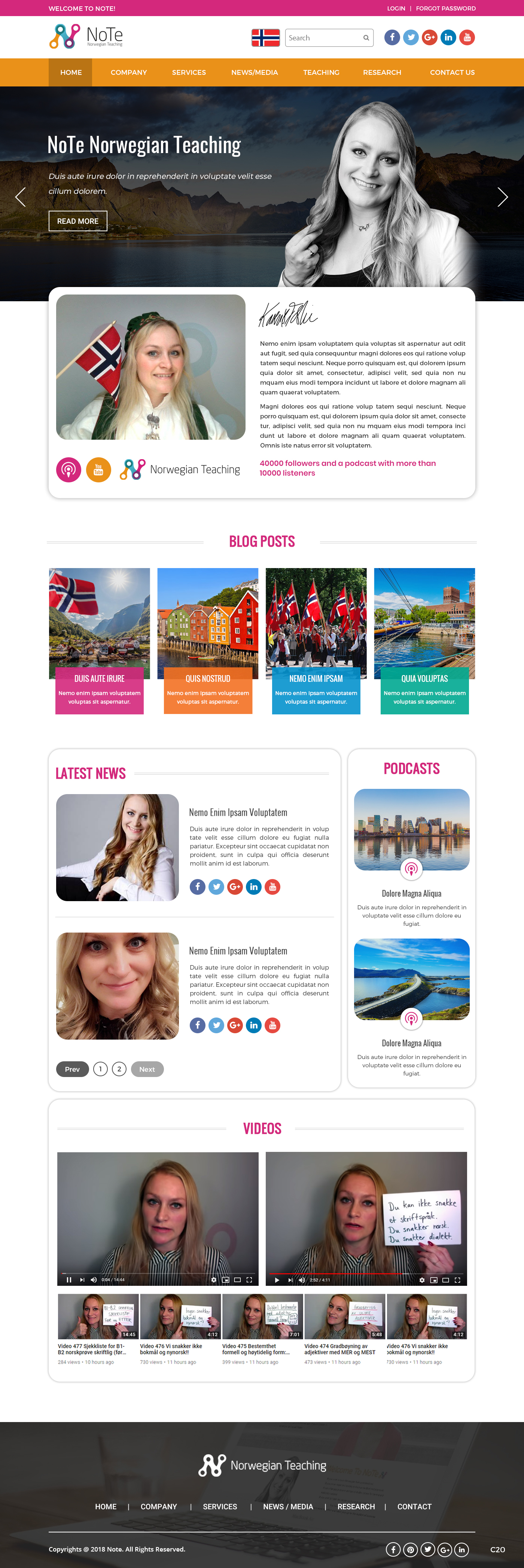 Web Design by pb for NoTe Norwegian Teaching | Design #20580230